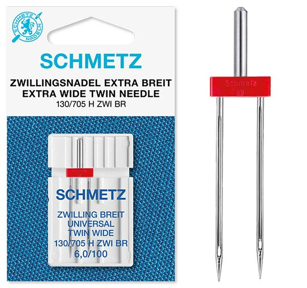 Schmetz Extra Wide Twin Needle 6.0/100