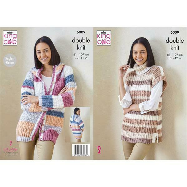 Knitting Pattern - Ladies Hoodie & Pullover - King Cole Harvest DK - 6009