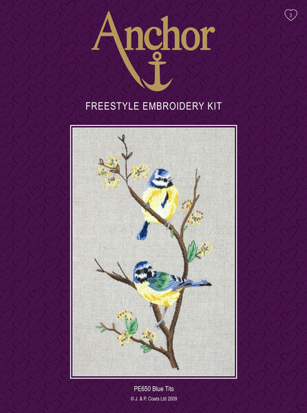 Anchor Freestyle Embroidery Kit Blue Tits - PE650