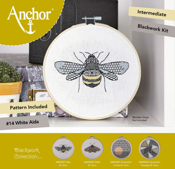 Anchor Embroidery Kit Blackwork Intermediate Bee - ABW0001