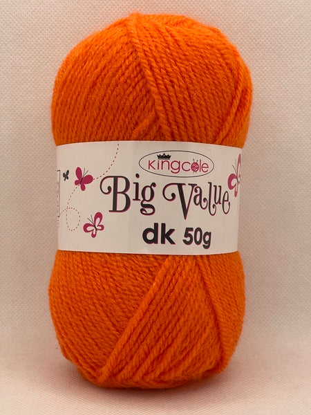 King Cole Big Value DK Yarn 50g - Orange 4028 BoS