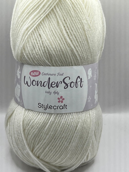 Stylecraft Wondersoft 4 Ply Cashmere Feel Baby Yarn 100g - Cream 7207