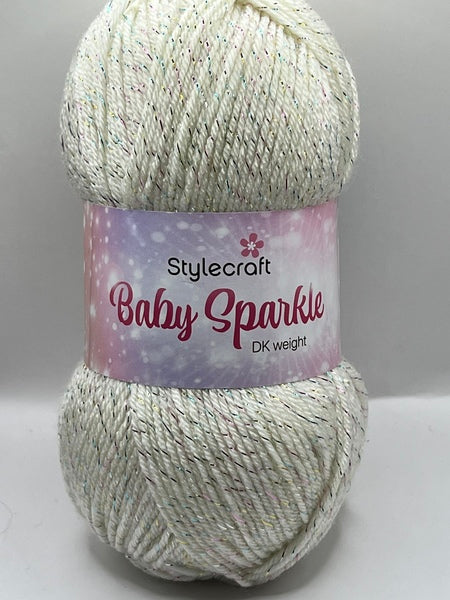 Stylecraft Baby Sparkle DK Baby Yarn 100g - Cream Sparkle 6102