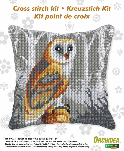 Orchidea Cross Stitch Kit Large Owl Cushion Kit - art. 999015