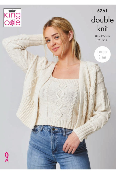 King Cole Ladies Top & Cardigan King Cole Cottonsoft DK 5761