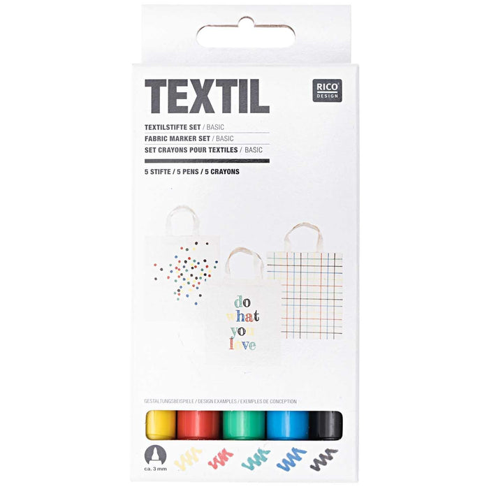 Rico Design Textil Fabric Marker Set Basic - 7014.579