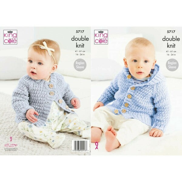 Knitting Pattern Baby Textured Coats King Cole Big Value Baby DK - 5717