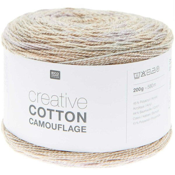 Rico Creative Cotton Camouflage DK Yarn 200g - Dusty Sandy Beach 004