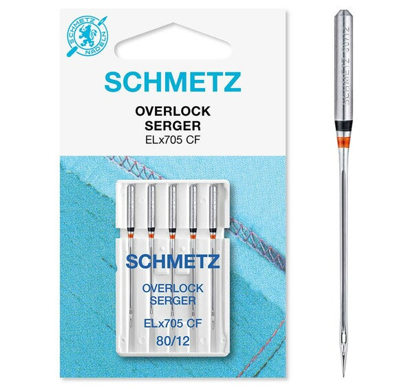 Schmetz Sewing Machine Needles Overlocker Universal 80/12 - ELx705CF