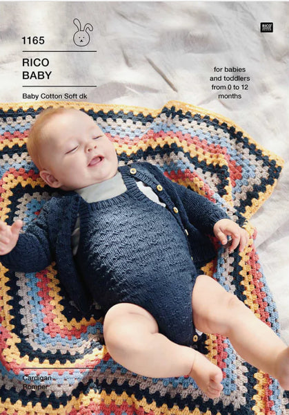 Knitting Pattern Baby Romper & Cardigan Rico Baby Cotton Soft DK - 1165