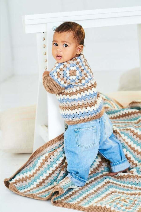 Crochet Pattern Baby Sweater, Top and Blanket in Styllecraft Bambino DK 10237