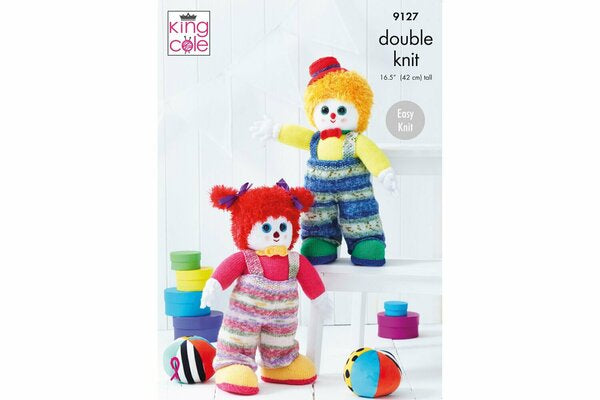 Knitting Pattern Splishy & Splashy Clowns King Cole DK - 9127