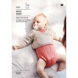Knitting Pattern Baby Cardigan & Romper Rico Baby Cotton Soft DK — 1171