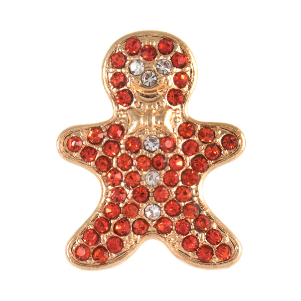 Diamanté Christmas Gingerbread Man Button - G459021/60