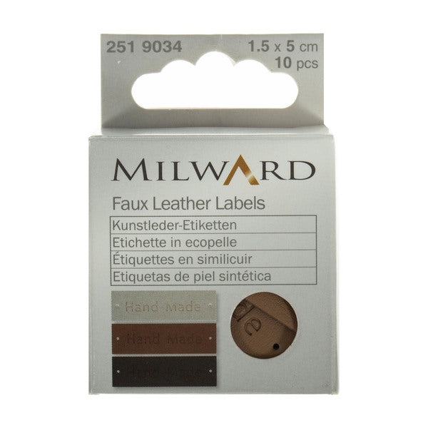 MIlward Faux Leather Hand Made Labels Pack of 10 - 2519034