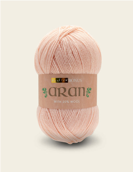 Hayfield Bonus With Wool Aran Yarn 400g - Pale Pink 0625 Mhd
