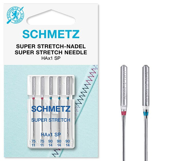 Schmetz Super Stretch Sewing Machine Needles 75/11 and 90/14