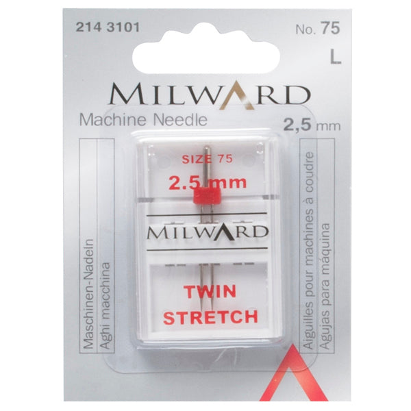 Milward Machine Needle Twin Stretch 2.5mm Size 75 - 143101