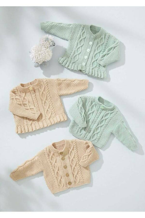 Knitting Pattern Cardigans and Sweaters in King Cole Little Lamb DK 6543