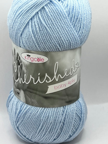 King Cole Cherished 4 Ply Baby Yarn 100g - Pale Blue 5083