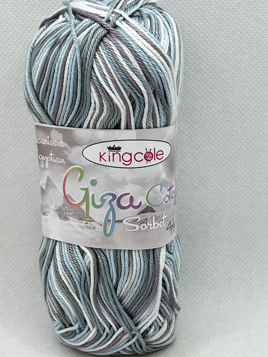 King Cole Giza Cotton Sorbet 4 Ply Yarn 50g - Silver Grey 2481BoS/MhD (Discontinued)