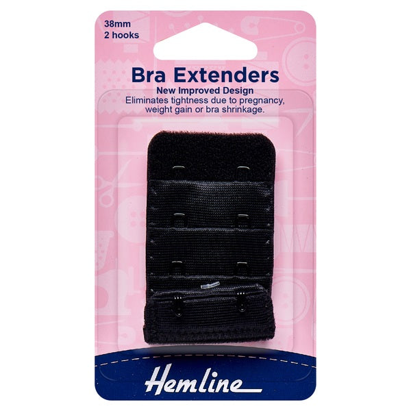 Hemline Bra Extender 38mm Black - H771.38.B