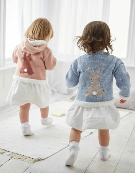 Knitting Pattern Baby Sweater & Hoodie Sirdar Snuggly Merino DK & Bunny - 5304