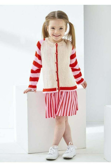 Knitting Pattern Child’s Sweater & Cardigan 1-8 Years in King Cole Cherished 4 Ply 6517