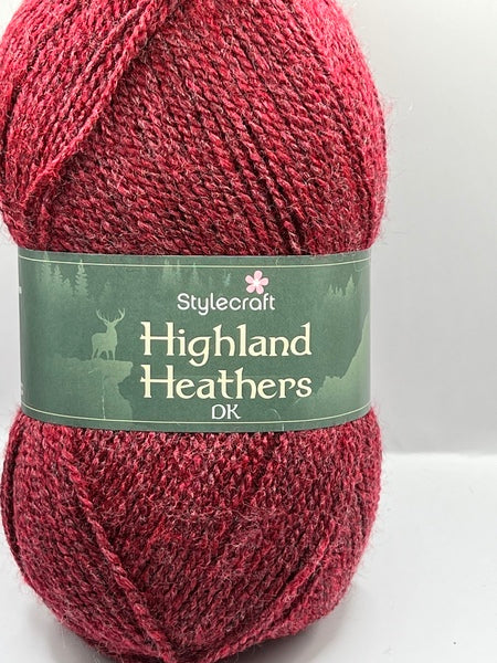 Stylecraft Highland Heathers DK yarn 100g - Tayberry 7229