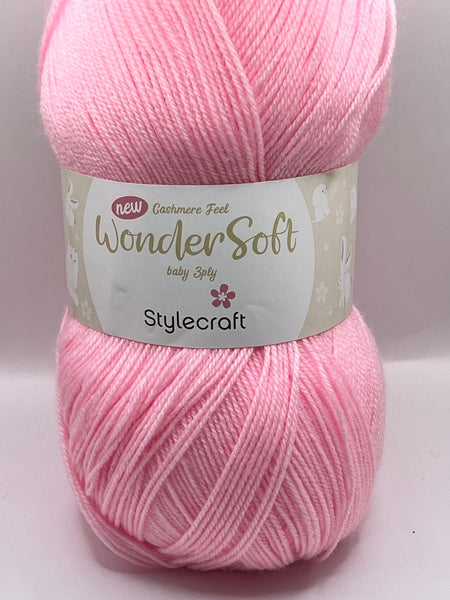 Stylecraft Wondersoft 3 Ply Cashmere Feel Baby Yarn 100g - Pink 7209