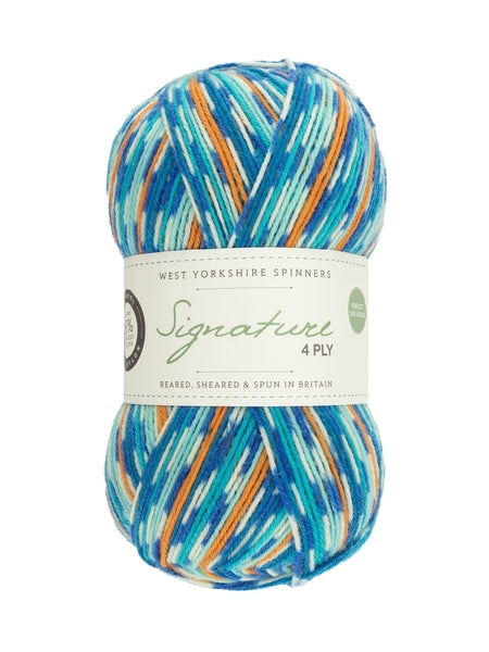 West Yorkshire Spinners Signature 4 Ply Country Birds Collection Sock Yarn - Kingfisher 844