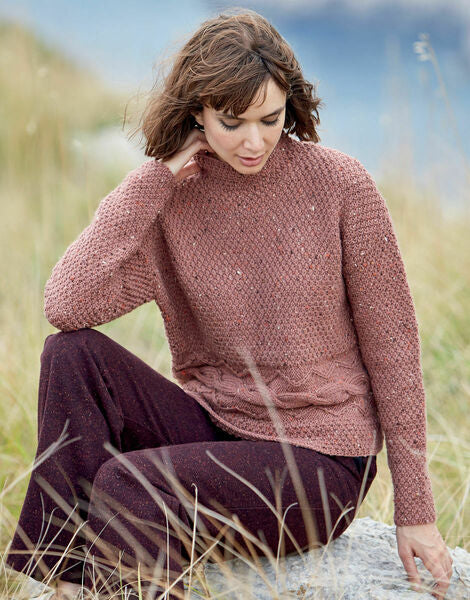 Knitting Pattern Ladies Sweater Hayfield Bonus Aran & Bonus Aran Tweed - 8227
