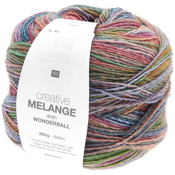 Rico Creative Melange Aran Wonderball 200g - Salmon-Teal 018