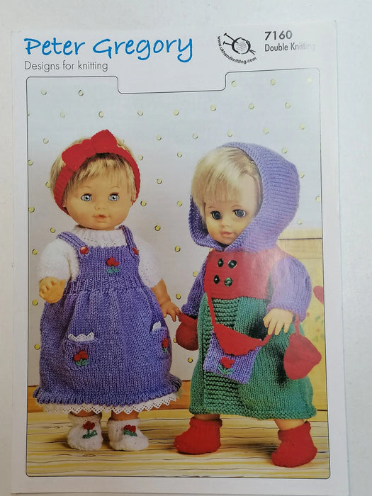 Knitting Pattern Doll’s Outfits in Double Knitting Peter Gregory 7160