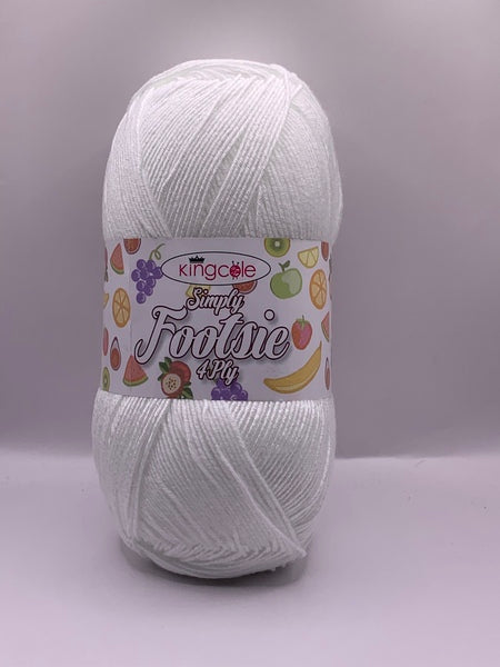King Cole Simply Footsie 4 Ply Yarn 100g - White Currant 5220