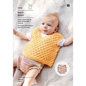 Knitting Pattern Baby Slipover & Pants Rico Baby Cotton Soft DK - 1170