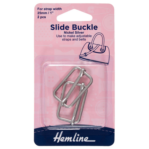 Hemline Belt Slide Buckle 32mm Matt Silver - 1 pc