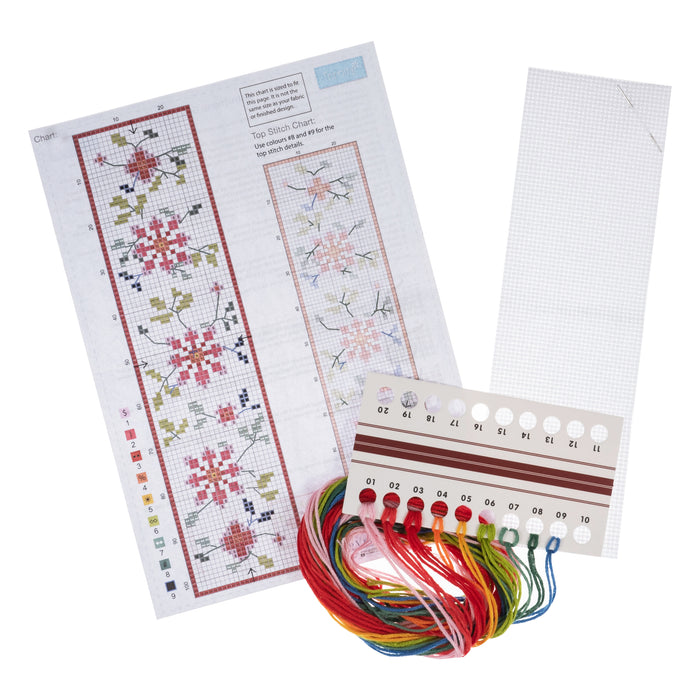Trimits Counted Cross Stitch Kit Floral Bookmark - GCS131