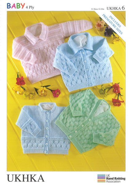 Knitting Pattern Baby Cardigan and Sweater 4 Ply - UKHKA 6