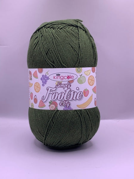 King Cole Simply Footsie 4 Ply Yarn 100g - Olive 5221