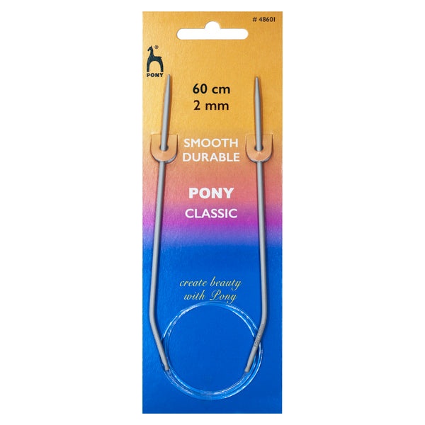 Pony Classic Knitting Needles Fixed Circular 2.00mm 60cm - P48601