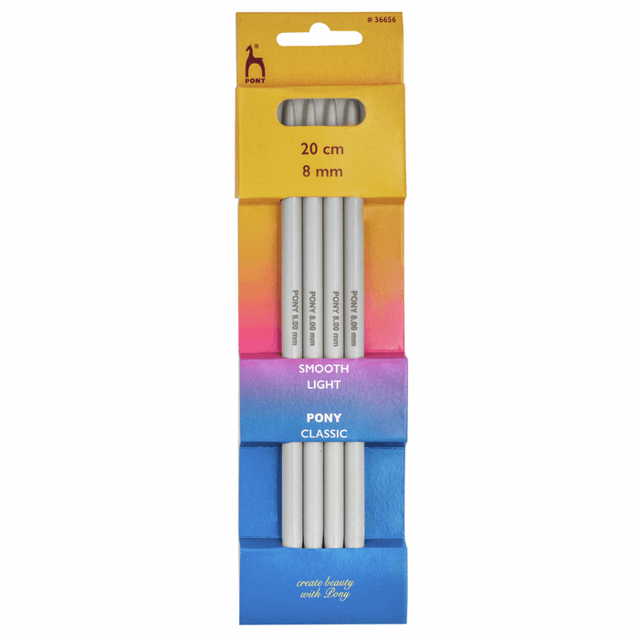Pony Classic Double Pointed Knitting Needles Set of 4 20cm 8.00mm P36656