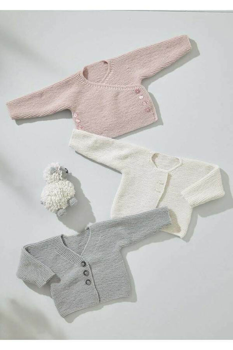Knitting Pattern Baby Cardigans in King Cole Little Lamb DK 6548