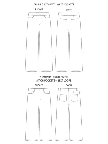 Tilly and The Buttons Printed Paper Pattern Thea Trousers 1044