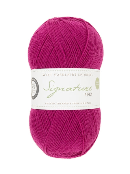 West Yorkshire Spinners Signature 4 Ply Yarn 100g - Fuchsia 1002