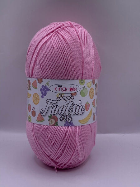 King Cole Simply Footsie 4 Ply Yarn 100g - Pink Grapefruit 5222