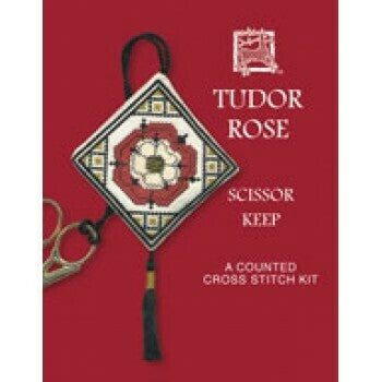 Textile Heritage Scissor Keep Counted Cross Stitch Kit Tudor Rose. - SKTR