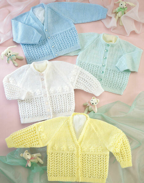 Knitting Patterns Baby Cardigans Sirdar Snuggly 3 Ply - 3029