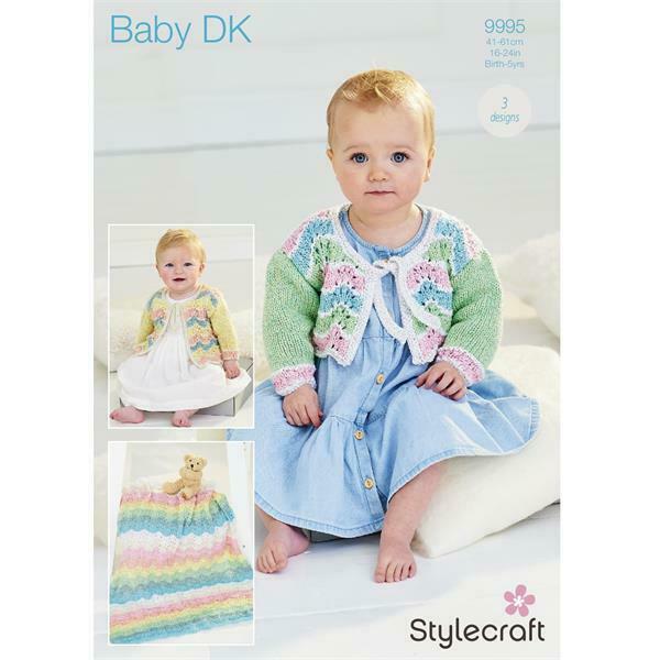 Knitting Pattern Baby Cardigans and Blanket Stylecraft Baby Sparkle DK - 9995