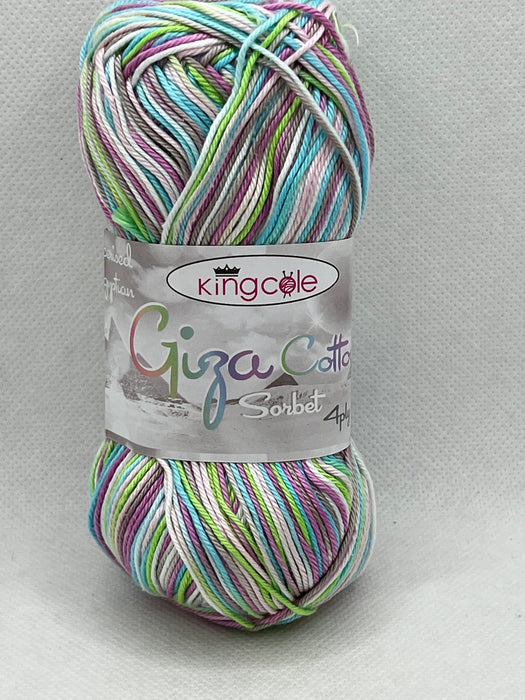King Cole Giza Cotton Sorbet 4 Ply Yarn 50g - Kaleidoscope 2480 (Discontinued)